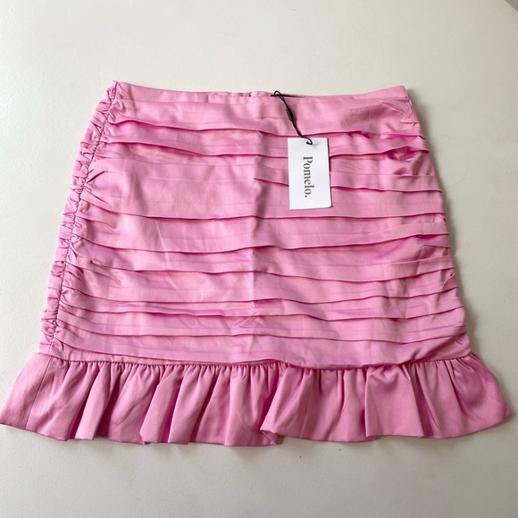 Pomelo Bubblegum Pink Ruched Babydoll Mini Skirt Size XXL - Picture 1 of 7